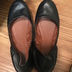 Lucky brand black leather Emmie flats size:8.5